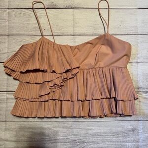 Zara Pleated Ruffle Top size medium